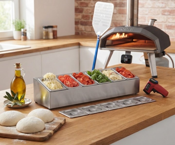 Teljes csomag bérlés – pizzakemence, GN konténerek feltétekkel és konyhakész tészta